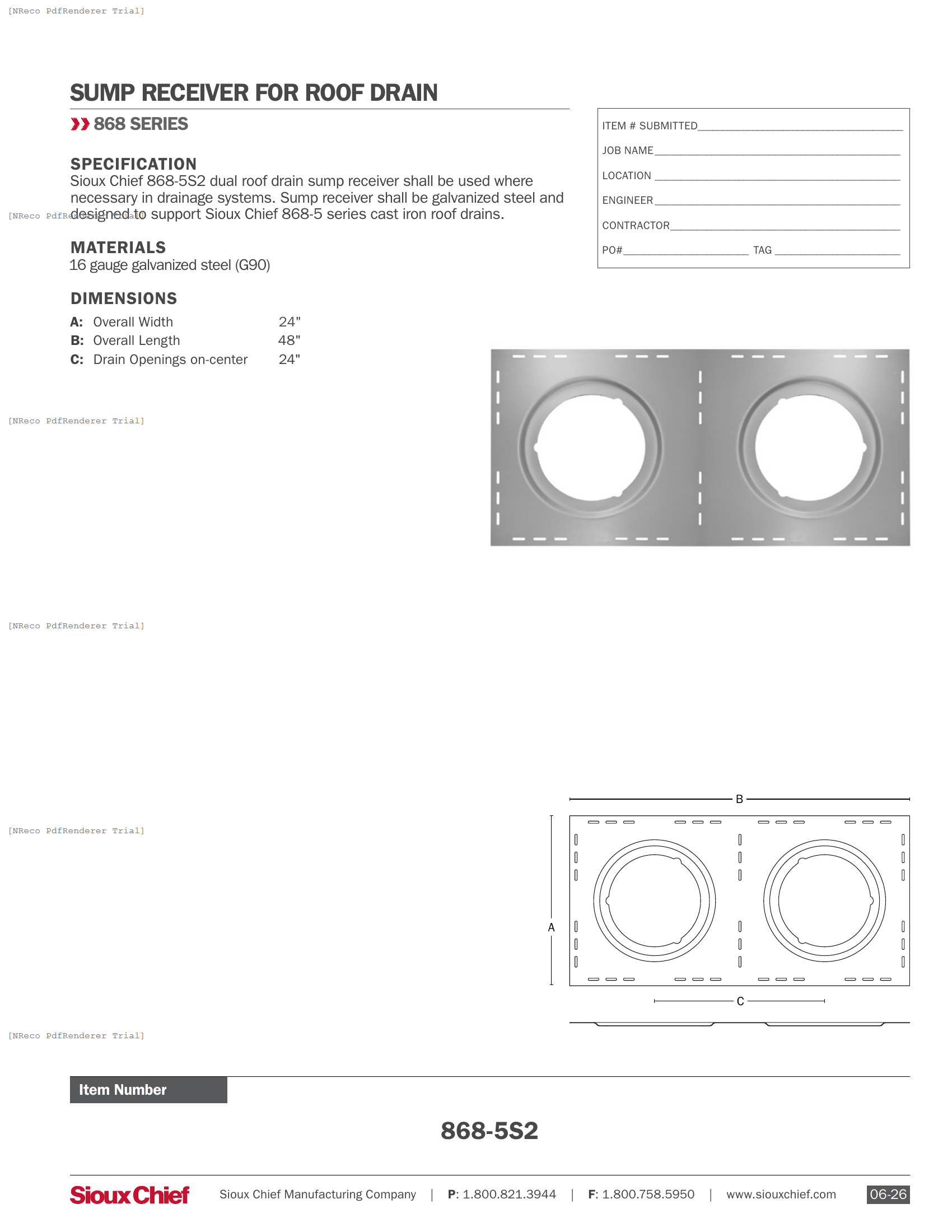 868-5S2 - SPEC SHEET.PDF Specification Document